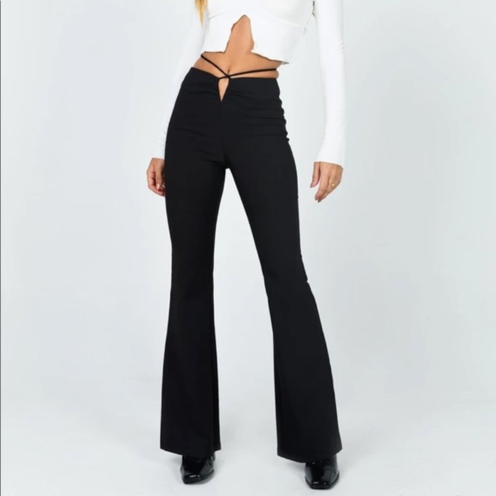 ✔️#70 NWOT Princess Polly Lovey Black Pants - Picture 3 of 4
